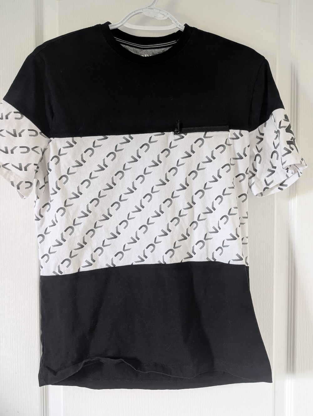 DKNY  Black & White Cotton Woman's  Top Small